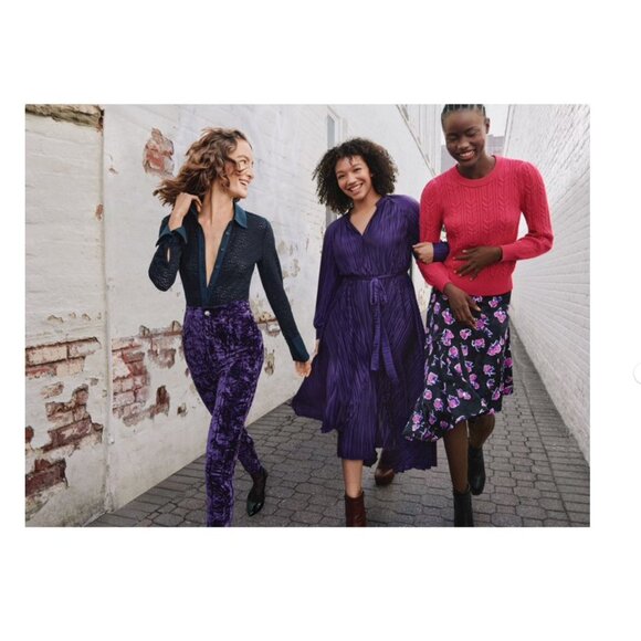 Scoop Women's Pleated Floral Midi Dress with Handkerchief Hem Women's Size XXL 2 - Picture 5 of 5